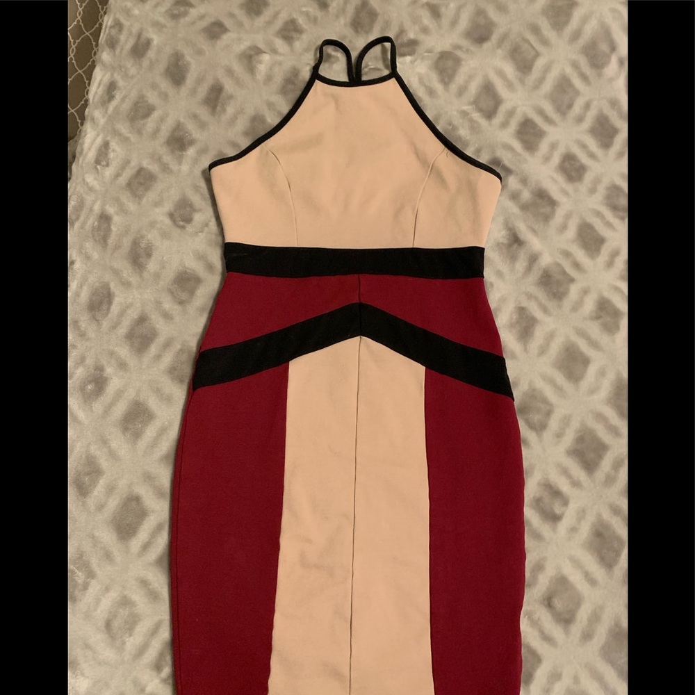 Halter Top Back Slit Dress
